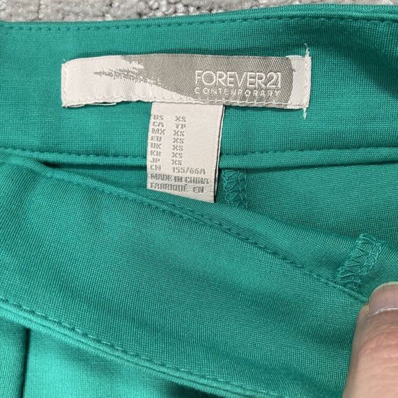 Jade Green Knit  Panel Pleat Size X Small Womens Skirt with Zipper - Picture 5 of 5